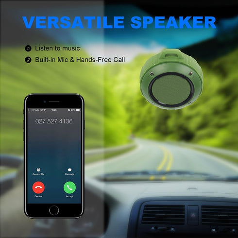 Kunodi Outdoor Waterproof Bluetooth Speaker, Wireless Portable Mini Travel Speaker with Subwoofer, Enhanced Bass, Built in Mic for Sports, Pool, B...