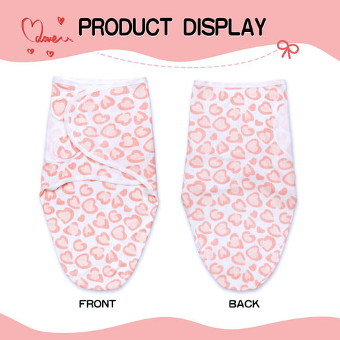 Reborn Baby Dolls Clothes Outfit Accessories Pink Heart Swaddle Blanket & Hat 2 Pcs Set for 17-22 Inch Reborn Doll Newborn Girl&Boy...
