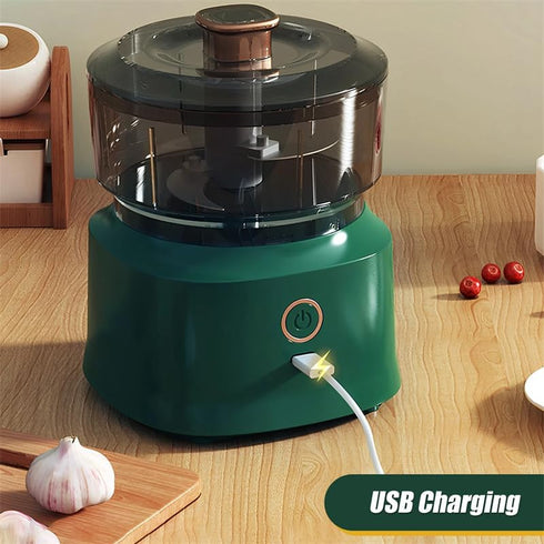350ml Electric Garlic Chopper Mini Cordless Meat Grinder USB Rechargeable Vegetable Onion Chopper Small Electric Food Processor (Green)...