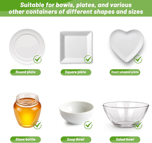 300Pcs Reusable Elastic Food Bowl Storage Covers, Sublaga Bowl Covers, Dish Plate Covers, Alternative to foil, Plastic Wrap,BPA Free...