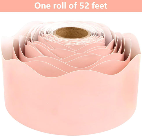 Blush Bulletin Board Border Pink Scalloped Border Trim for Classroom 52ft One Roll...