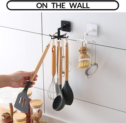 Aosome Under Cabinet Utensil Holder Hanger Hook for Kitchen and Bathroom 2 Pack Black & White...