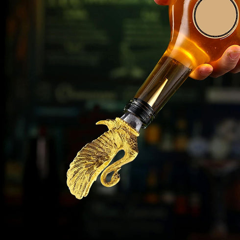 Wine Bottle Stopper, Swan Stainless Steel Wine Saver Reusable Wine Cork Silicone Wine Stopper (Gold)...