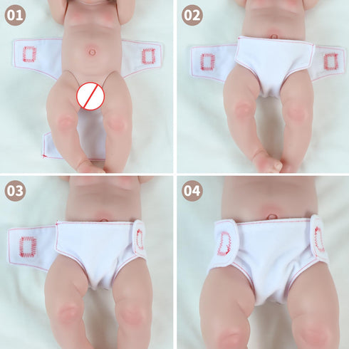 SCOM 4 PCS Baby Doll Diapers Baby Doll Accessories Sets Sized for 14-18 inch American Reborn Baby Dolls,Realistic Baby Dolls, for Kid Age 3+ (Diap...