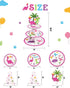 WERNNSAI Dinosaur Cupcake Stand - 3-Tier Pink Dinosaur Birthday Party Decorations for Girls Cardboard Dino Cupcake Holder Dessert Tower Round Serv...