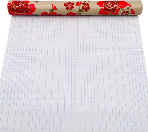 LovingWay 14.7 feet Wallpaper Roll Red Peony Floral Shelf Liner 17.7x177 Inch Christmas Storage Drawer Lining Paper Refresh Home School Furnitures...