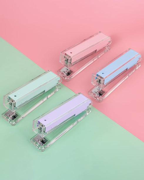 Clear Acrylic Stapler, Desktop Stapler, Office Stapler, Elegant Modern Desk Accessory for The Desk at Home, Office, or School?Macaron Blue?...
