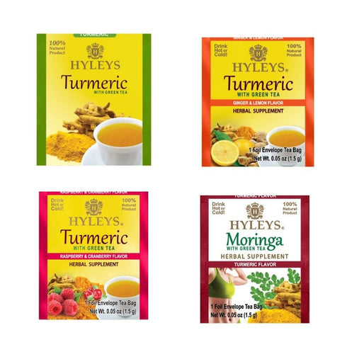 Hyleys Turmeric Tea - Assorted Flavors - 42 Tea Bags - Wellness Herbal Supplement...