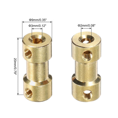 MECCANIXITY 4pcs 2mm to 3mm Brass Shaft Coupling Joint Connector with Screws Flexible Motor Shaft Coupler for RC Model Car Airplane Motor Wheels T...