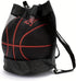 Black Basketball Backpack Drawstring Bag Basketball Accessories String Bag w Hidden Ball Net Gym Sports Cinch Sack w Bottle Holder & Zipper Pocket...