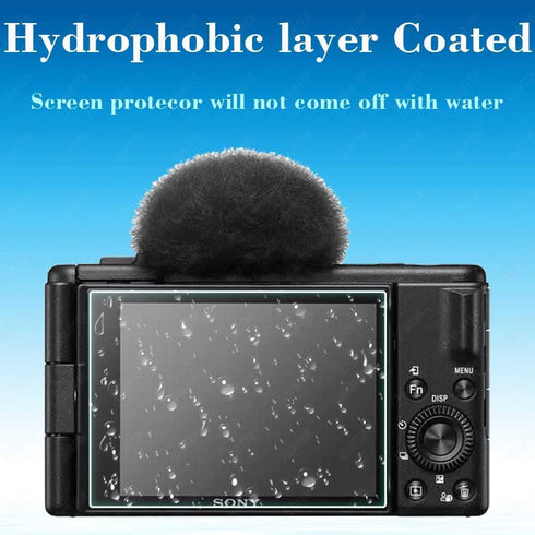 Screen Protector for Sony ZV-1F Vlog Camera & Lens Cap Cover 0.3mm 9H Hardness Tempered Glass Cover Anti-Scrach Anti-Fingerprint Anti-Dust Anti-Bu...