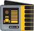 Buckle-Down Men's Disney Wallet, Bifold, Wall E Pose Tread Solar Charge Level Icon Gray Yellow Black, Vegan Leather, 4.0" x 3.5"...
