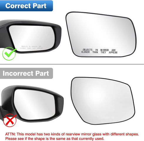 Passenger Side Mirror Replacement Glass for Nissan Altima Sentra 2013 2014 2015 2016 2017 2018, Right Side Mirror Glass, Rear View Convex Mirrors ...