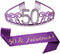 Mayin Purple Glitter Crystal Rhinestone Tiara Crown and Sash for 50th Birthday Party Supplies, Favors, Decorations, Cake Topper...