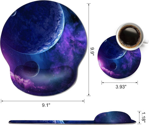DINKY Ergonomic Mouse Pads, Cute Mouse Pad with Wrist Rest Support Gel, Non-Slip PU Base Mouse Mat with Memory Foam for Home, Office and Gaming, E...