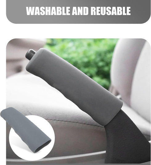 1 PC Car Handbrake Cover, 1.65" x 4.8" x 1.41" Non-slip Corrugated Anti-stretch Silicone Handbrake Protective Decorative Cover, Replacement Retrof...