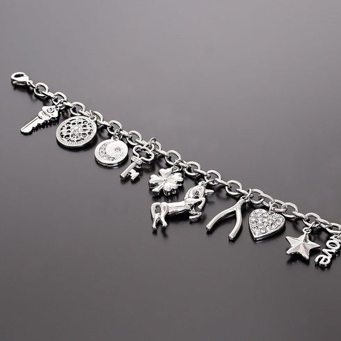 CEALXHENY Women’s Link Charm Bracelet Unicorn Butterfly Star Heart Pendant Charms Bracelet Bangles for Girls...