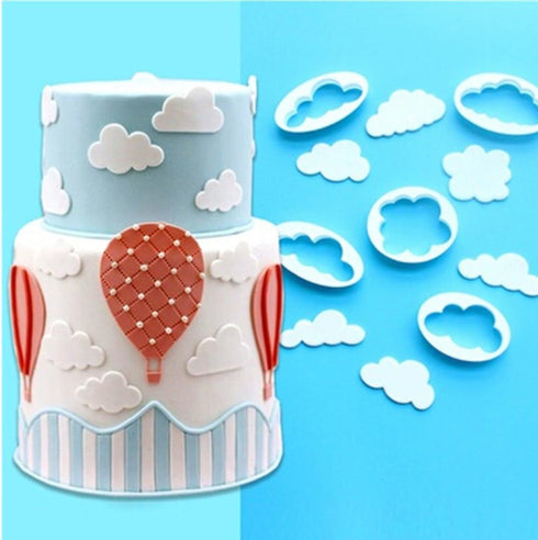 Fewo Set of 9 Hot Air Balloons Cloud Plastic Fondant Cutting Mold Grass Sheep Biscuits Gum Paste Sugar Craft Cookie Cutter Baby Shower Party Cake ...