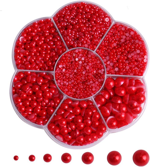 5700 Half Pearls for Crafts & Nails Art - Flatback Pearls for Makeup & DIY Accessories (2/3/4/5/6/8/10mm)...