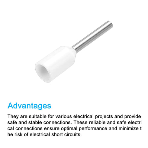 uxcell 2000 Pcs Insulated Ferrule Wire Connector Electrical Crimp Terminal 22 AWG for Electrical Projects White...