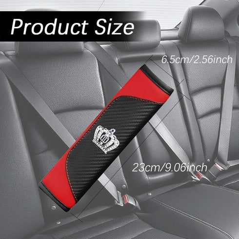 Car Seat Belt Cover, Soft Auto Seat Belt Cover, Diamond Crown Gear Shifter Cover, Car Seat Belt Strap Cushion, Carbon Fiber Leather Car Seat Belt ...