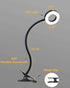 Clip on Desk Lamp with Clamp for Reading Home Office, 360° Ajustable Clip Light for Bed Headboard, Bedside or Desk with 10 Dimmable Brightness 3 E...