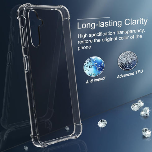Osophter for Galaxy S23-FE Case: Clear Women Girls Boys Reinforced Corners TPU Shock-Absorption Flexible Cover for Samsung Galaxy S23 FE Phone Cas...