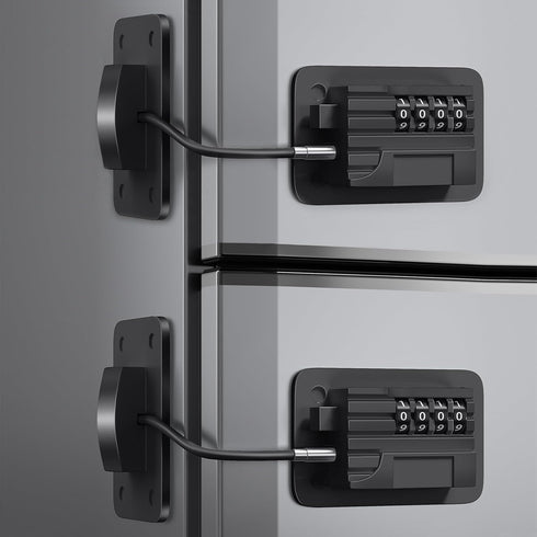 Fridge Lock (2 Pack), Heavy Duty Combination Refrigerator Lock, for Fridge, Cabinets, Window and Child Locks for Cabinets and Drawers, Strong Non-...