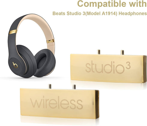 Studio 3 Hinge Headband Connector Replacement Metal Repair Parts Compatible with Beats Studio 3.0 Wireless Over-Ear Headphones Repair Kit (Gold)...