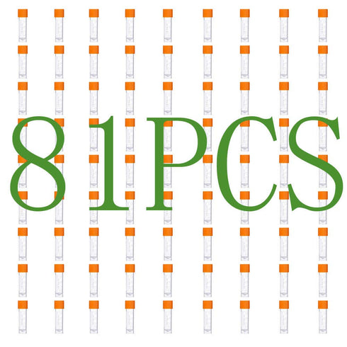 81PCS Cryo Tubes 2ml, Plastic Small vials with Screw caps Sample Tubes,PP Material ?with Silica Gel Gasket?Free from DNase, RNase, Human DNA...