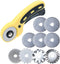 AUTOTOOLHOME 45mm Rotary Cutter Set with 9 Pack Replacement Rotary Blades Skip Rotary Blades Pinking Rotary Blades for Sewing Fabric Leather Quilt...