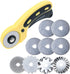 AUTOTOOLHOME 45mm Rotary Cutter Set with 9 Pack Replacement Rotary Blades Skip Rotary Blades Pinking Rotary Blades for Sewing Fabric Leather Quilt...
