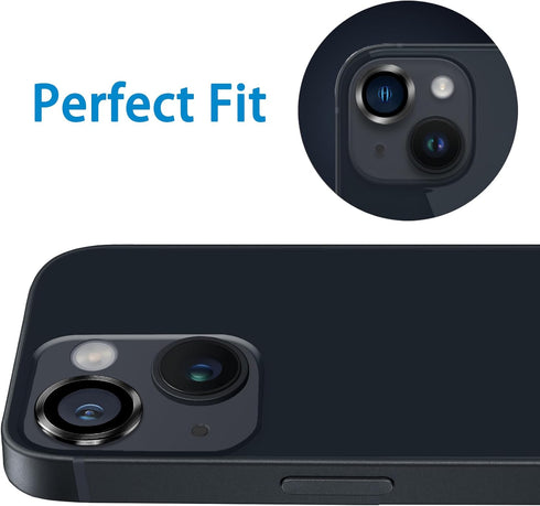 Compatible with iPhone 14 and 14 Plus Camera Lens Protector, Anti-Scratch Lens Cover 9H Tempered Glass Camera Screen Protector Shockproof Camera R...
