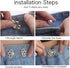 Flower Jeans Button 10 Sets Pant Waist Tightener, Adjustable Waist Buckle Sets No Sew and No Tools Detachable Decorative Waist Buckles, Jean Butto...