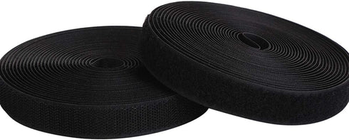 Sew on Hook and Loop Style 3/4 Inch Non-Adhesive Back Nylon Strips Fabric Fastener Non-Adhesive Interlocking Tape Black,12.6 Yard...