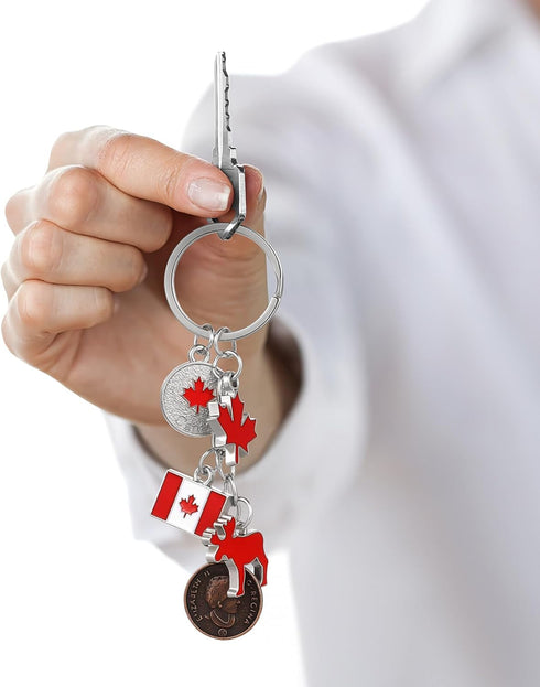 PRETYZOOM 12pcs National Flag Keychain: Canadian Flag Key Ring, Metal Maple Leaf Keychain, Canada National Day Keychains Gift, Canada Keychain Sou...