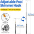 Pool Skimmer Basket Hook Skimmer Basket Pole 62.9 Inch Skimmer Lid Lifting Hook Fit for Pool Skimmer Basket with Handle Pool Filter Basket Pool Ho...