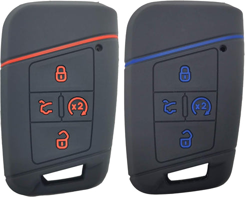 2Pcs Coolbestda Compatible with 2019 2020 2021 2022 2023 2024 VW Volkswagen Tiguan Atlas Jetta Passat Golf Alltrack Push Start 4B Key Fob Case Cov...