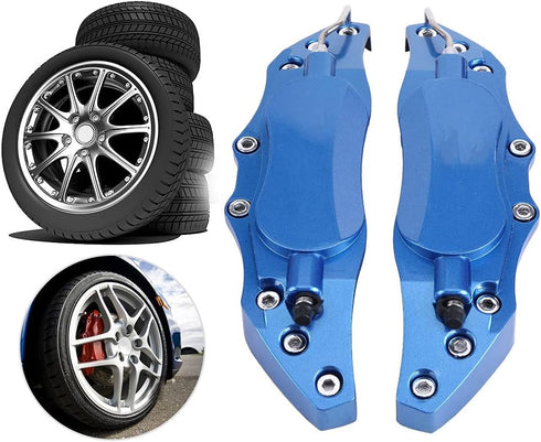 Car Brake Caliper Cover, 2pcs Car Aluminum Alloy Brake Caliper Guard Brake Caliper Protector Cover for Wheel Hub 16in-17in Medium(blue)...