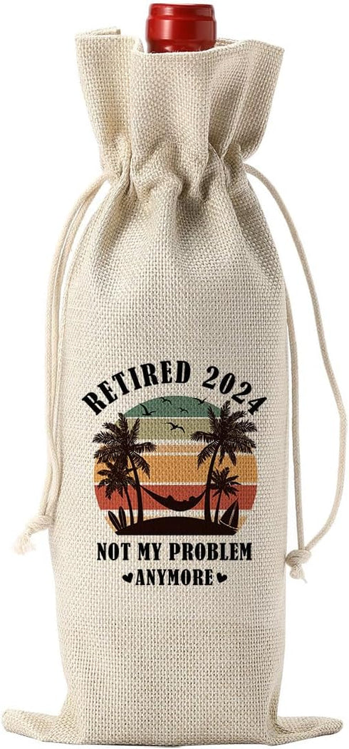 1Pcs Retirement Wine Bag, Pairs Well With Retirement Wine Bags, Retirement Gift for Men Women, Leaving Gifts Retirement Gifts for Teachers Coworke...