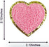 Shelzy’s Designs Towel Embroidered Heart Patches - 3pc Glitter Chenille Sticker or Glue on Appliques,Triple-Pack in Pink or White with Elegant Gol...