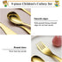 Berglander Gold Toddler Utensils 4 Pieces Golden Titanium Plating Kids Silverware Set, Children Safe Forks and Spoons Flatware, Mirror Polished Sm...