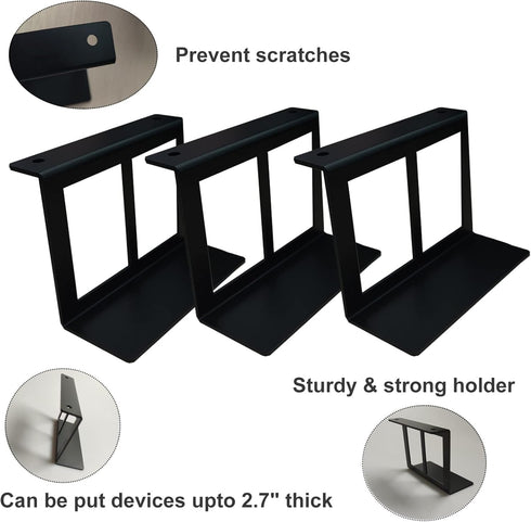 PIAOLGYI Under Desk Laptop Holder Mount with Screw,Bracket Devices Upto 2.7" Under Desk Mount for PS4,Xbox Series S,Xbox One S,Cable box,Laptop & ...