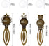 Glarks 12-Pieces Mixed Metal Antique Bronze Bookmark Sets, 6 Styles Round and Oval Alloy Trays and Glass Cabochons for Reading Gift Crafting DIY B...