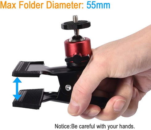 UTEBIT Tripod Camera Clip Clamp with 360 Degree Swivel Mini Ball Head 2 Pack Clip Camera Mount Photography Accessories Clamp 1/4'' Screw Black Spr...