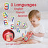 Baby Remote Control Toy - 3 languages Spanish & French & English Learning Toys, Musical, and Safe Simulation TV Remote for 6-12 Months Old Boys an...
