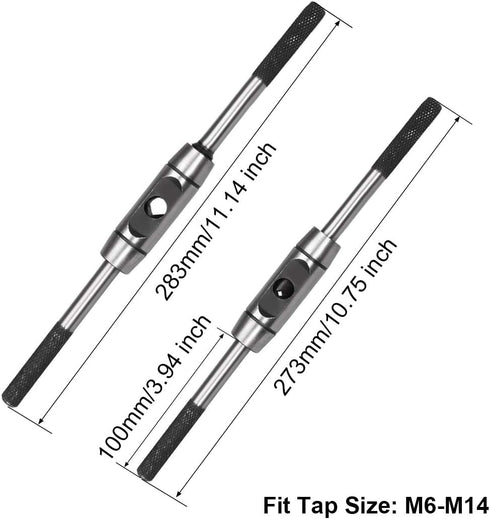 uxcell Adjustable Tap Wrench Handle, for Metric M6-M14 Taps, Thread Tap Holder Reamer Hand Tapping Tool for Machinist Repair, Die-casting Body...