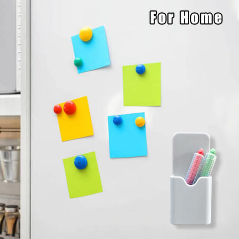 2 Pcs Magnetic Marker Holder Wall Mount Marker Caddy Pencil Holder for Dry Erase Whiteboard Fridge, Self Adhesive Marker Pen Holder for Home Offic...