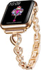 Dainty Heart Bands for Apple Watch 38mm 40mm 41mm 42mm, Bling Metal Strap for Women, Elegant Dressy Bracelet for iWatch Series 10/9/8/7/6/5/4/3/2/...