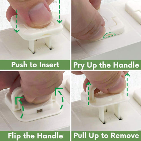 Outlet Covers Baby Proofing Socket Protectors Child Safety Plug Caps Difficult for Toddler to Remove Electric Shock Guard for US 3-Prong White 40 ...